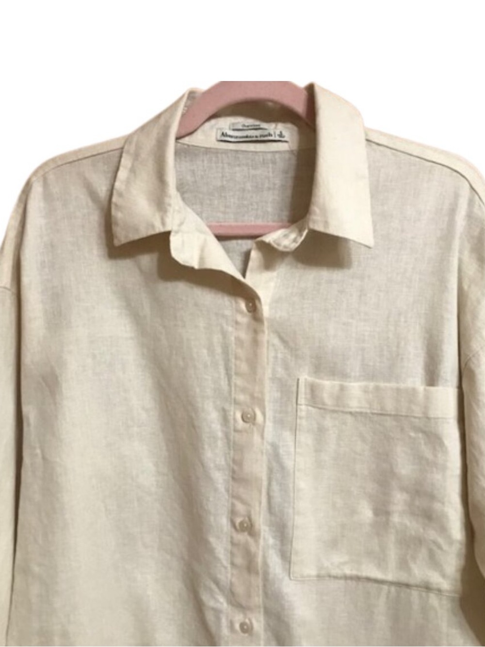 ABERCROMBIE & FITCH LINEN BLEND BUTTON SHIRT SIZE SMALL EUC - Picture 3 of 6